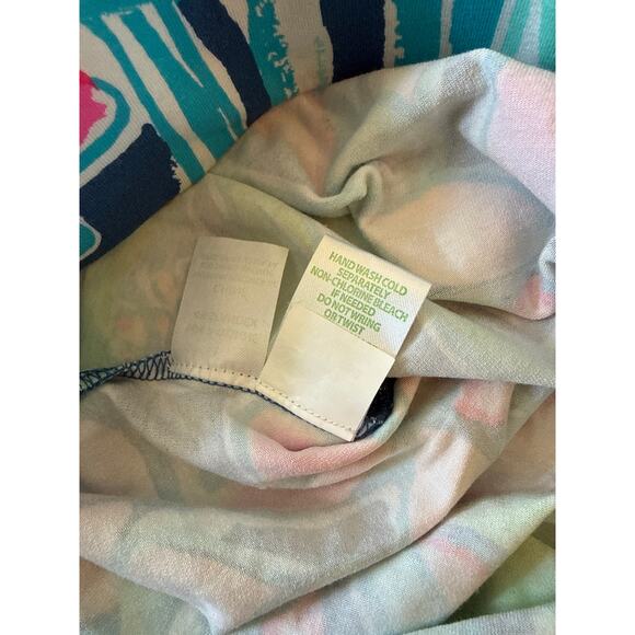 Lilly Pulitzer Vivid Floral Palazzo Stretch pants 33.5” inseam Size L - Picture 7 of 9